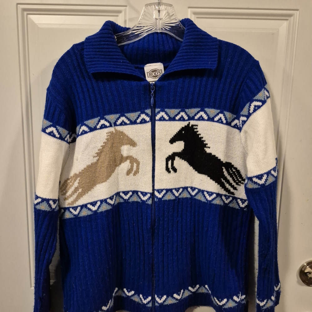 Rod's Horse Knit Sweater With Zipper